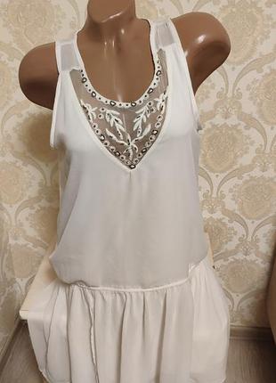 Стильное легкое возлушное беленькое платье