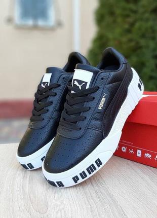 Кроссовки мужские puma cali (чёрные, белые)