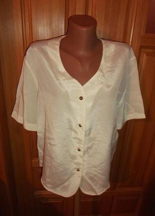 Блуза сорочка біла з вишивкою р. 3xl - george