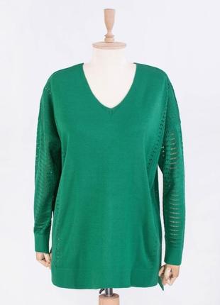 Стильный зеленый акриловый свитер кофта большой размер батал оверсайз1 фото