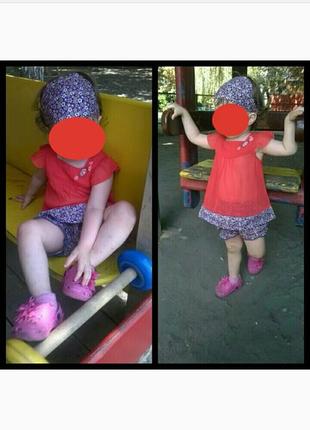 Летний костюмчик 2-4 года. шортики, туника, повязка