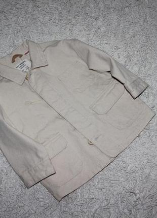 Стильный бежевый пиджак трэнч zara на 9-12 месяцев рост 80 см