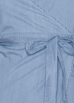 Платье деним джинс на запах рубашка с v вирезом4 фото