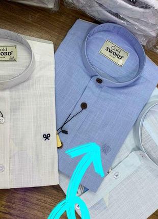 Оригінальна фірмова сорочка на гудзиках з довгими\четвертними рукавами хлопчику