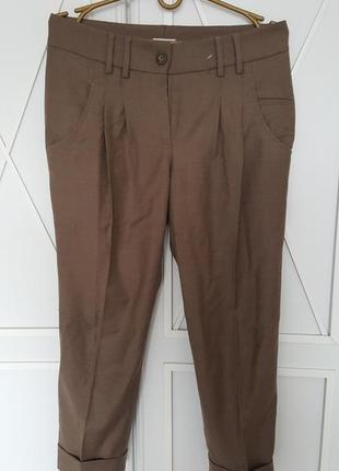 Укороченные брюки штаны капри из шерсти и кашемира brunello cucinelli италия8 фото