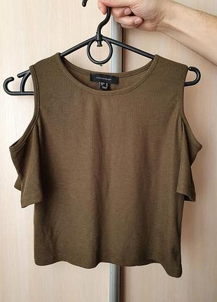 Укороченая футболочка з відкритими плічками