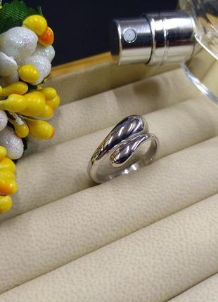 Серебряный набор кольцо безразмерное кулон капли в стиле  tiffany & co 925 застежка петля3 фото