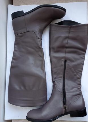 Сапоги кожаные демисезонные, цвет визон, размер 40-26 см4 фото