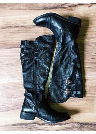 Сапоги кожаные кожа натуральная nine west 25 см стелька