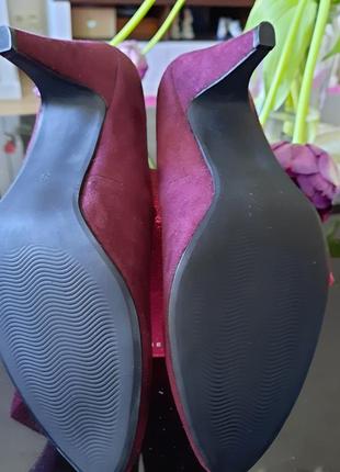 Туфлі човники бордового кольору3 фото