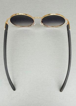 Cartier очки унисекс солнцезащитные круглые черные в золоте4 фото