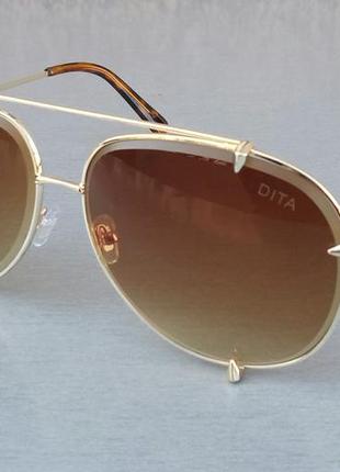 Dita очки капли унисекс солнцезащитные коричневые на большое лицо1 фото