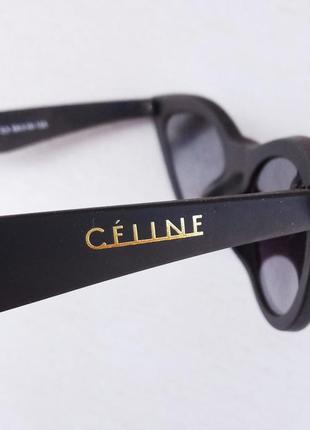 Celine очки кошечки женские солнцезащитные черные узкие модные8 фото