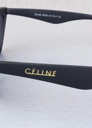 Celine очки кошечки женские солнцезащитные черные узкие модные4 фото