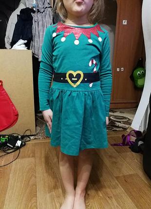 Платье новогодние на девочку 4-5