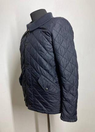 Оригинальная весенняя демисезонная куртка barbour chelsea rib neck quilted jacket (navy)3 фото