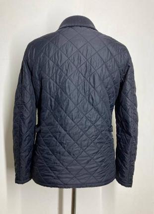 Оригинальная весенняя демисезонная куртка barbour chelsea rib neck quilted jacket (navy)2 фото