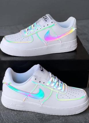 Nike air force 1 white chameleon рефлектив1 фото