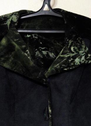 Экодубленка смарагдового кольору з сумочкою4 фото