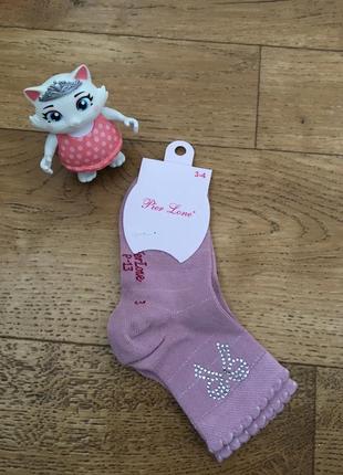 Шкарпетки дитячі пеппа 2-4 рочки стрази бантик нарядні