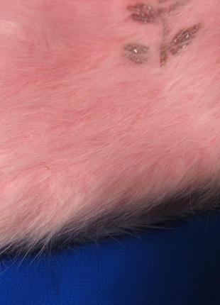 Мохерова рожева шапочка дитяча, км09189 фото