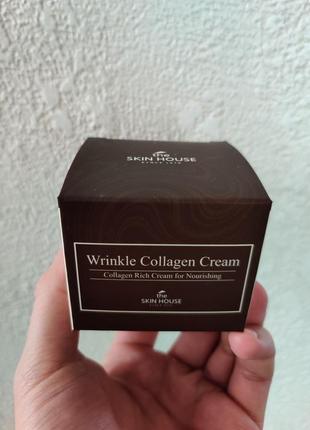 Живильний крем з колагеном від зморшок the skin house wrinkle collagen cream, 50 мл2 фото