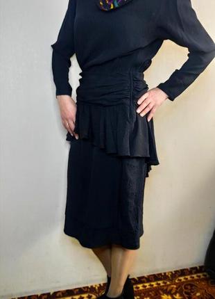 Винтаж! шелковое итальянское черное платье+ шейный платок missoni (размер 38)2 фото