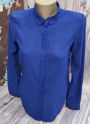 Брендовая блуза классического синего цвета h&amp;m р. eur 36\us 6\s-44