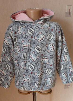 М'який флісовий джемпер, худі з котиками на 4-5 років nutmeg