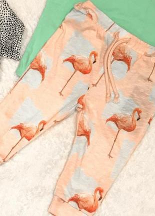Брендовые легкие штанишки с фламинго sofie schnoor2 фото