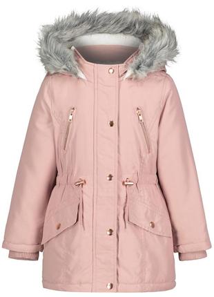 Куртка парку george pink faux fur shower resistant parka