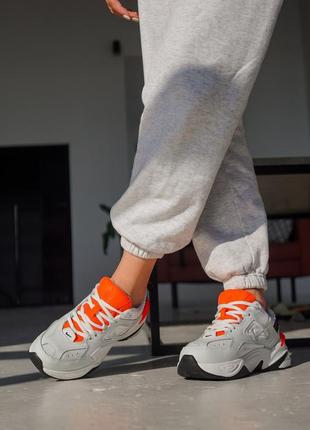 M2k tekno white/orange стильні жіночі кросівки найк помаранчеві молочні оранжевые молочные женские кроссовки3 фото