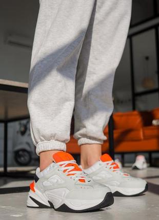 M2k tekno white/orange стильні жіночі кросівки найк помаранчеві молочні оранжевые молочные женские кроссовки2 фото