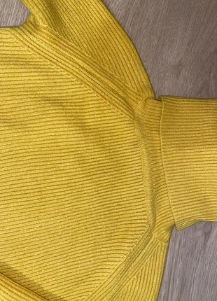 Теплий жіночий светр, яскравий, жовтий, під шию3 фото