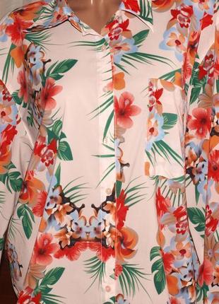 Красивая нежная блуза (3 хл замеры) с узором превосходно смотрится, 2 длины2 фото