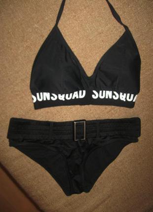 Купальник раздельный с принтом черный