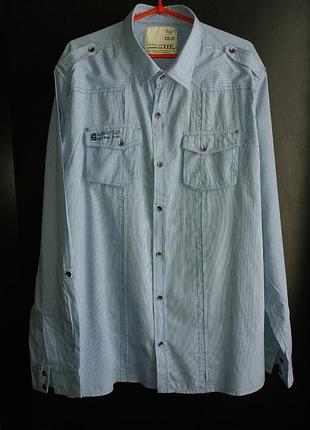 F&f blue рубашка в мелкую полоску р. xxxl