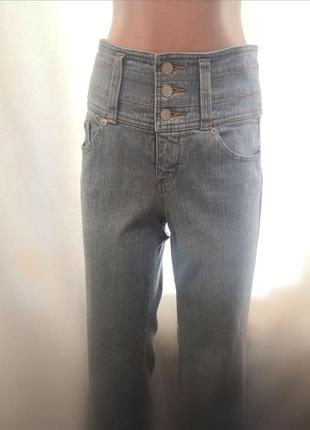Прямые джинсы легкий клеш высокая посадка5 фото