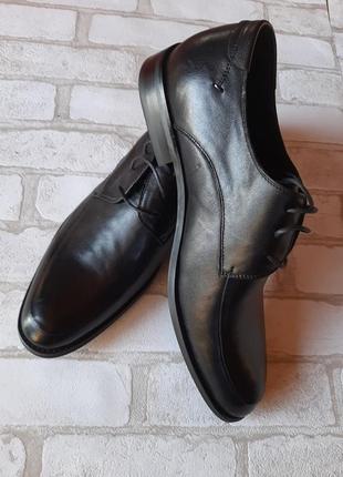 Кожаные мужские туфли vecadi черные на шнурках2 фото