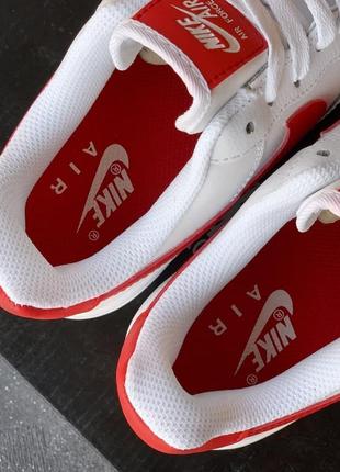 Nike air force 1🆕шикарні жіночі кросівки🆕білі з червоним шкіряні найк🆕жіночі кросівки🆕4 фото