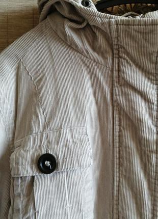 Вельветова куртка коттон демісезонна з хутряним капюшоном5 фото
