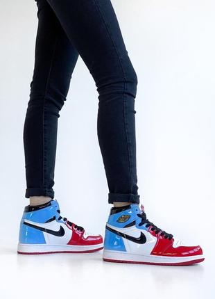 Nike air jordan 1🆕шикарные женские кроссовки🆕кожаные лаковые высокие найк🆕жіночі кросівки🆕8 фото