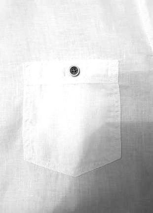 F&f льняная рубашка оверсайз свободная сорочка натуральный лен белая пог 55 см2 фото