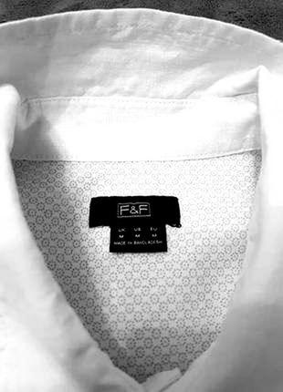 F&f льняная рубашка оверсайз свободная сорочка натуральный лен белая пог 55 см4 фото