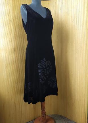 Чёрное вечернее / коктейльное платье натуральный велюр с резнвм пододом in wear3 фото