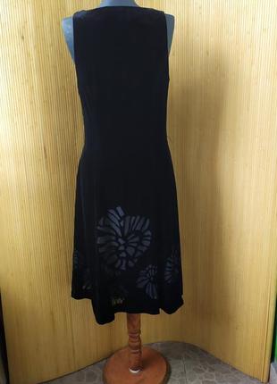 Чёрное вечернее / коктейльное платье натуральный велюр с резнвм пододом in wear4 фото