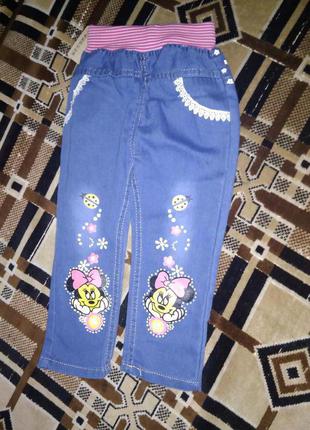 Новые джинсы с минни маус.
