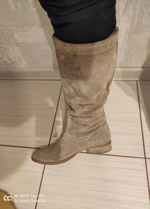 Сапоги трубы прекрасный замш италия
