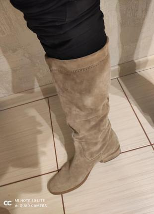 Сапоги трубы прекрасный замш италия