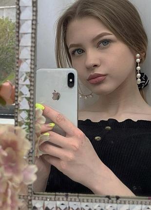 Серьги-кольца с жемчугом